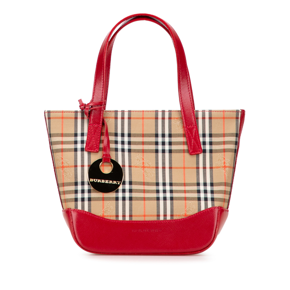 Pre-Loved Burberry Haymarket Check Canvas Handbag - Picture 1 of 11